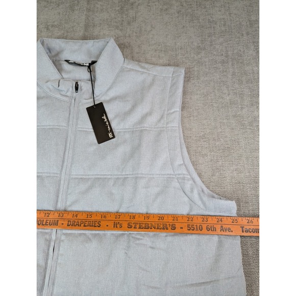 NWT Travis Mathew Vest Men XXL Heather Sleet Interlude Puffer Zip Pockets Golf - Picture 4 of 7